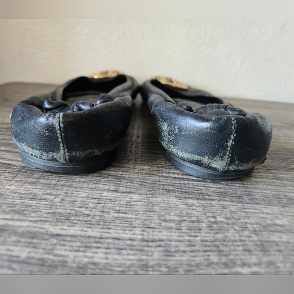 Tory Burch Black Leather Ballet Flats, Size 9M - Picture 10 of 16